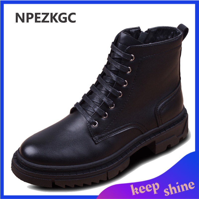 Sepatu Boots Pria Kulit Import Men Boots 2020 Spring Ankle Boots Shoes Winter Genuine Leather Shoes 