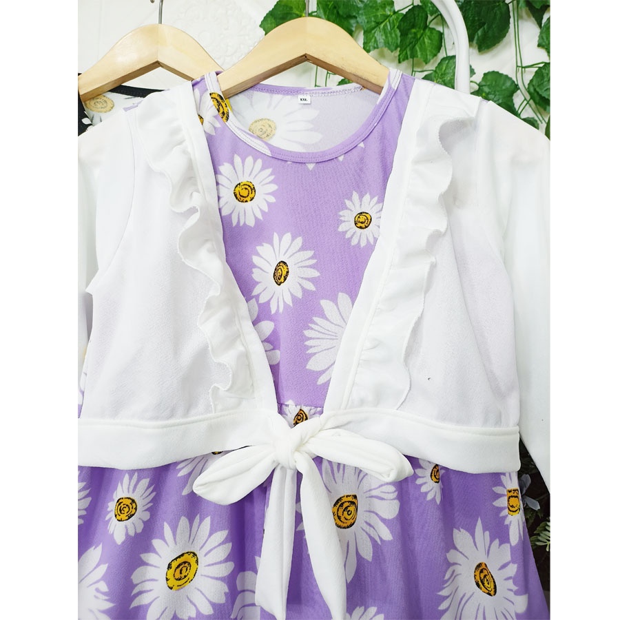 DRESS BUNGA ROMPI PUTIH ANAK 3-12tahun GL FASHION