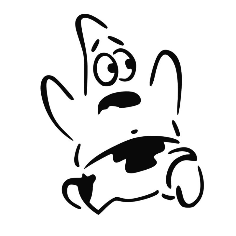 

Stiker Patrick lari terkejut