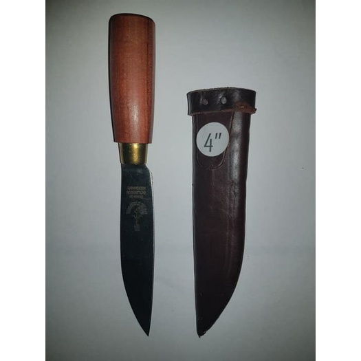 Pisau Cap Garpu 4 inch Lancip Ring Kuningan + Sarung Solingen Germany