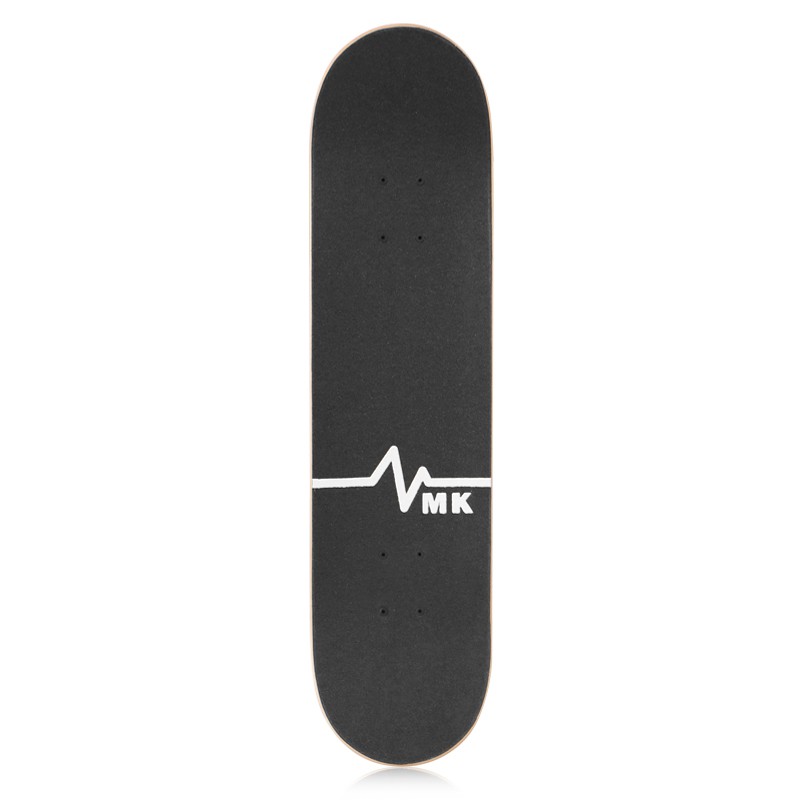 31 * 8Inch Pro Skateboard Pro Kayu Double Kick Tail Maples Warna Hitam Putih