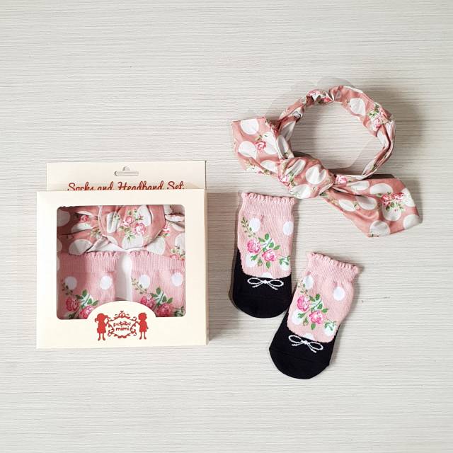 Kaos Kaki Bandana Set Bayi Petite Mimi Premium Quality