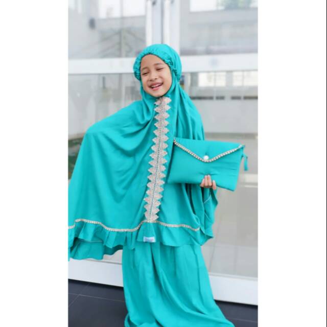 Mukena Cantik Anak / Mukena Santung / Mukena Rayon / mukena anak renda