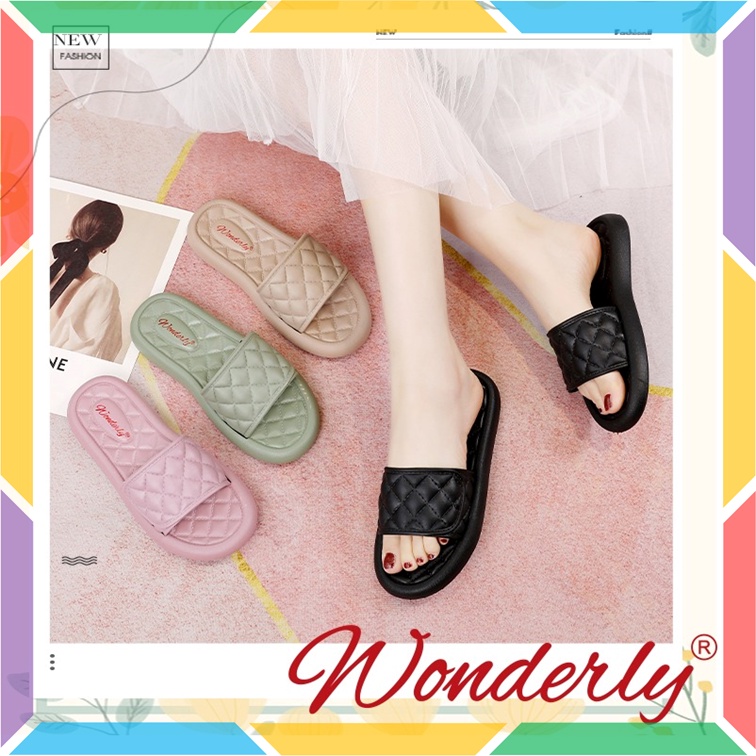 2026-1 Sandal Selop Wanita Wonderly Karet Empuk Sendal Slop Cewek Tawana Rumah Kamar Mandi Hotel