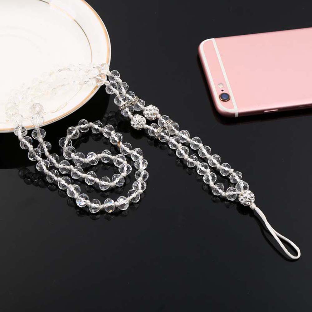 REBUY Bling Mobile Phone Strap for Women Girl Beads Chain Mobile Phone Lanyard Mobile Phone Accessories Luxury Colorful Hanging Cord Neckband Lanyard Crystal Neck Strap/Multicolor