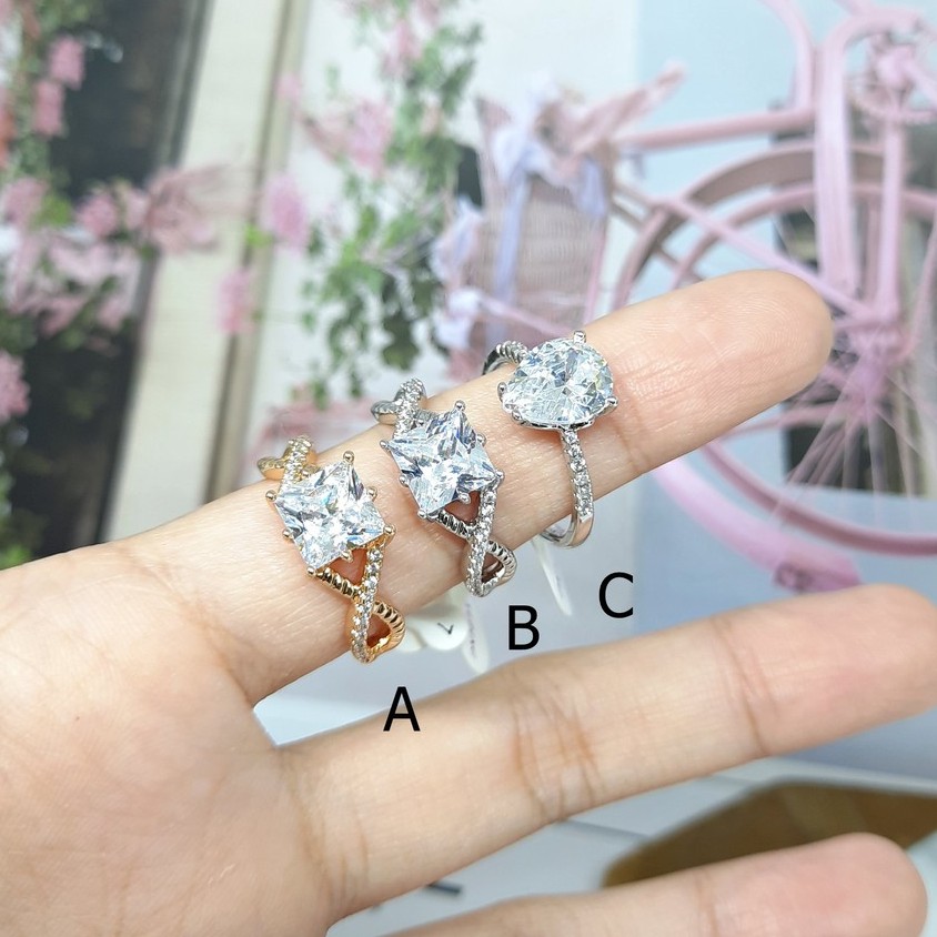 Cincin Xuping Permata Mewah Kualitas Premium Asli Lux Rhodium Import - BR555