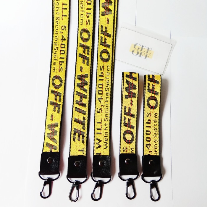 

READY OFF WHITE Lanyard + Keychain Tali id card gantungan kunci TERMURAH