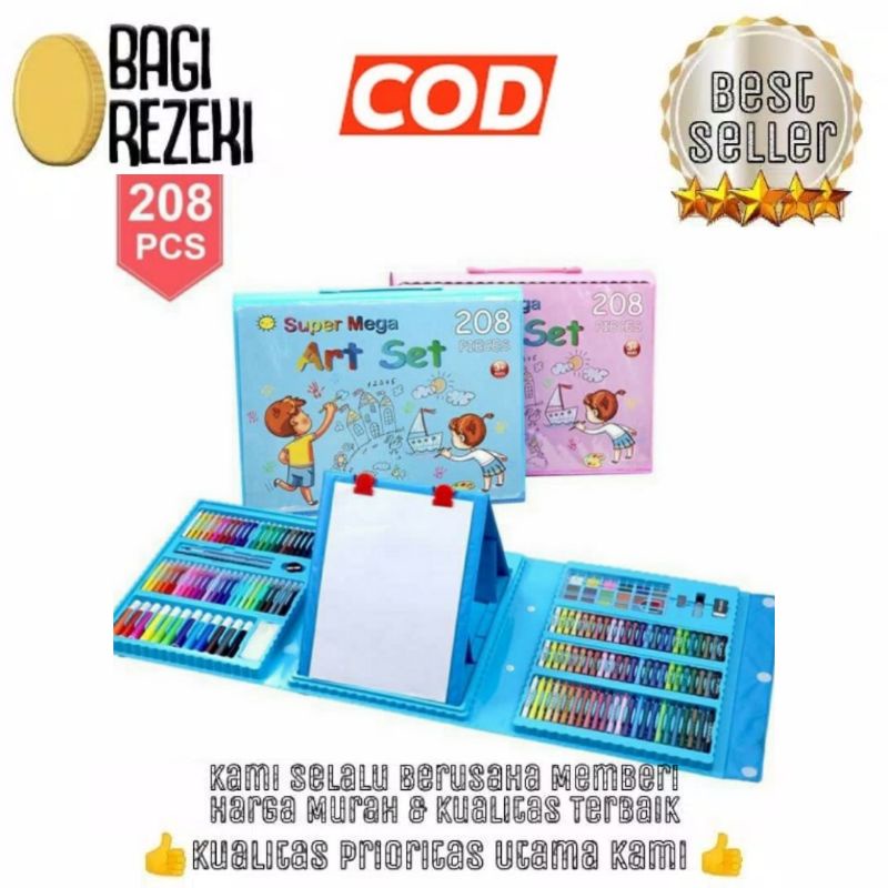 

Crayon anak set 208 pcs/Alat pensil anak melukis/Art set drawing 208 pcs