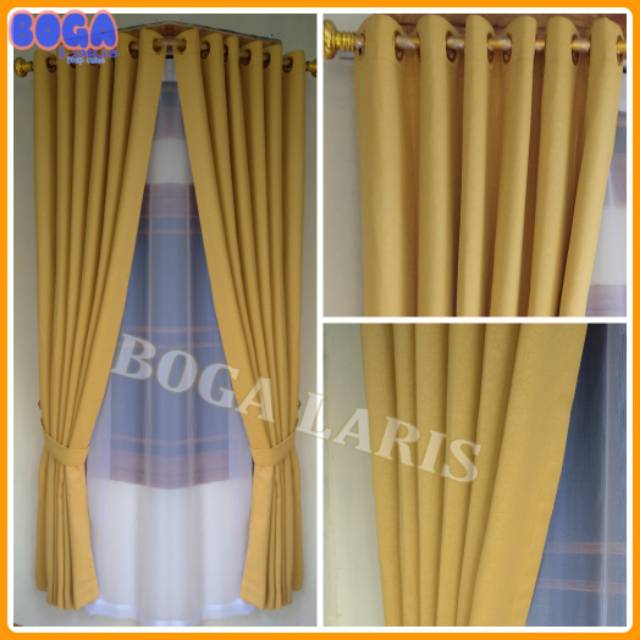 Gorden jendela minimalis Blackout safron gold