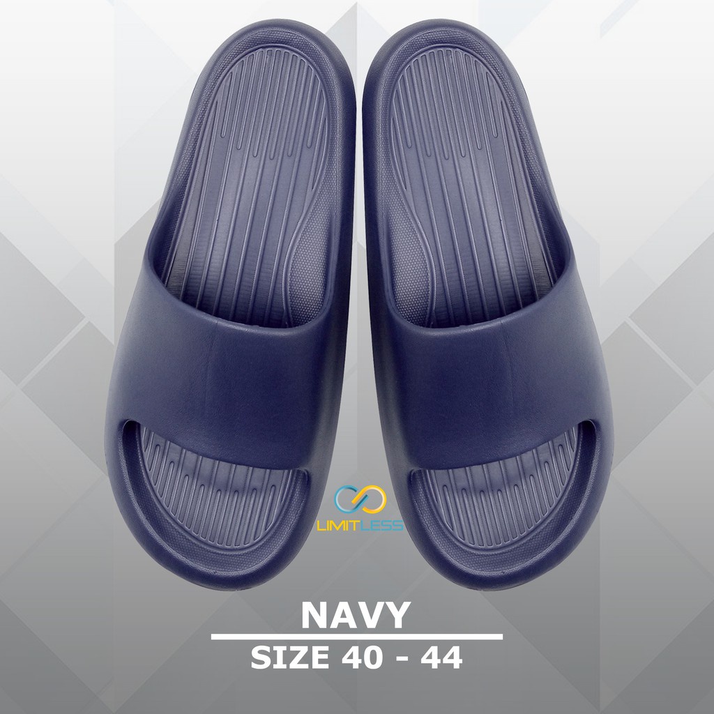 Sandal Pria Distro Slide Polos Limitless Sandal Cowok Slip On Sendal Selop Pria Karet Polos Empuk