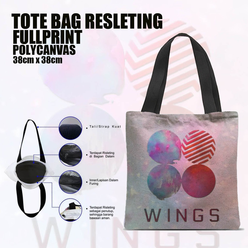 Tas / Tote Bag Polycanvas Full Print Resleting - BTS.02