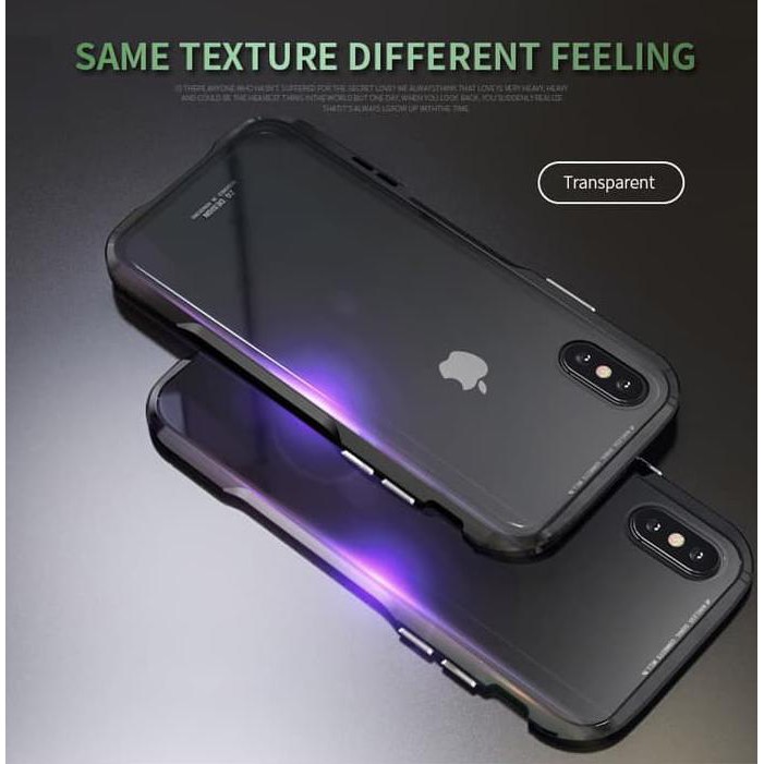 Murah Luphie Incisive Iphone 7 / 7 Plus Magnet Aluminium Tempered Glass Case - Solid Red, Iphone 7