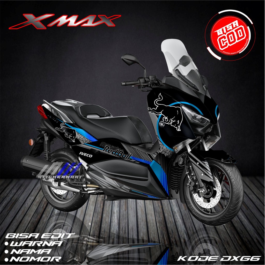 Sticker decal full body Yamaha Xmax Redbull hitam