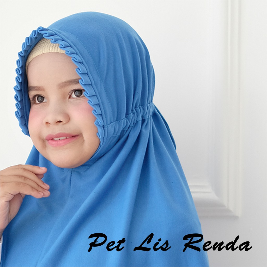 Bergo anak pet renda jilbab anak bergo anak bahan adem kerudung instan anak jilbab daily anak