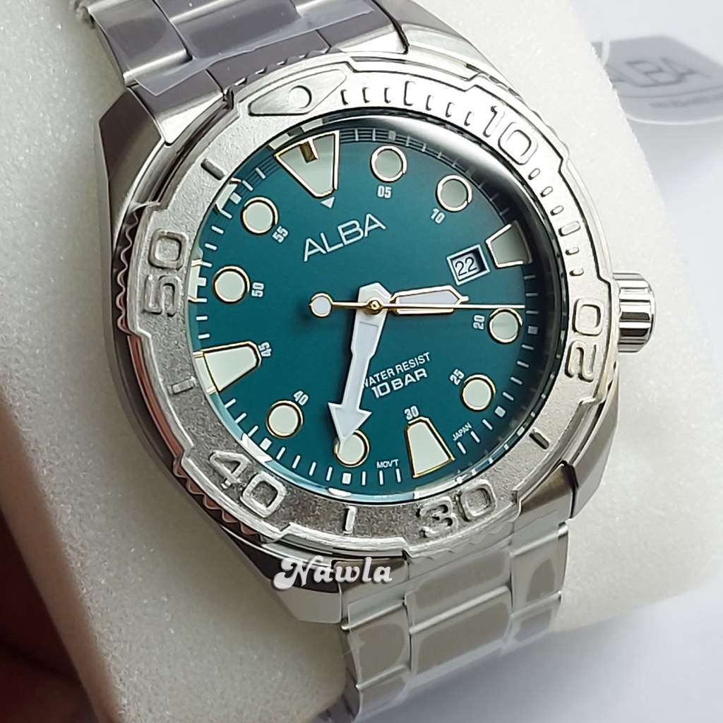 Alba Quartz AG8M17X1 Emerald Green - Jam Tangan Pria AG8M17