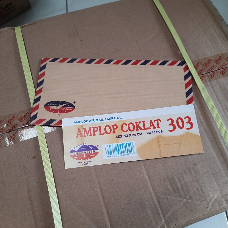 

Amplop Coklat Airmail Tanpa Tali 303 12x24cm - 1 Lembar