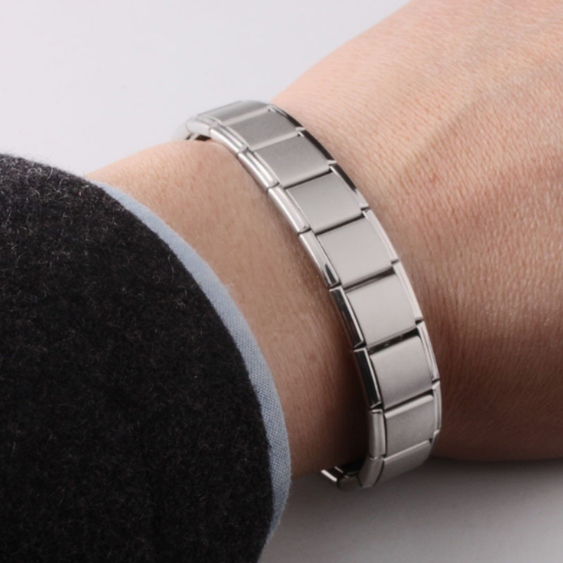 Gelang Magnetik Bahan Stainless Steel Warna Silver Untuk Unisex