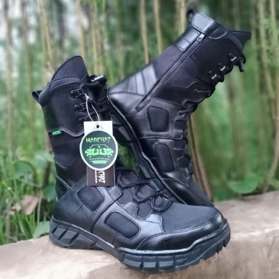 Sepatu Pdl Ninja Kulit Asli MARCHAZ Sepatu PDL Tni Polri Security Satpam Sepatu Boots Pria Wanita