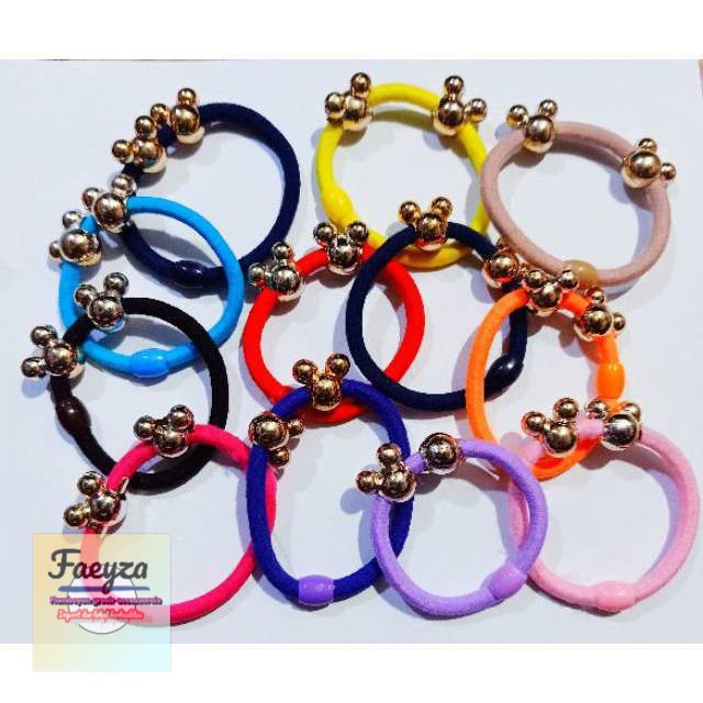 Karet mickey mouse/ikat rambut/tali rambut isi 12 pcs
