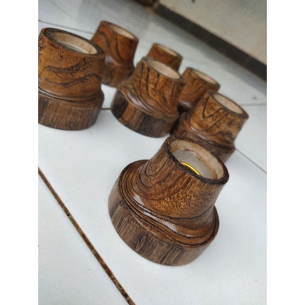 Fitting lampu plafon kayu - dop lampu hias - fitting lampu murah