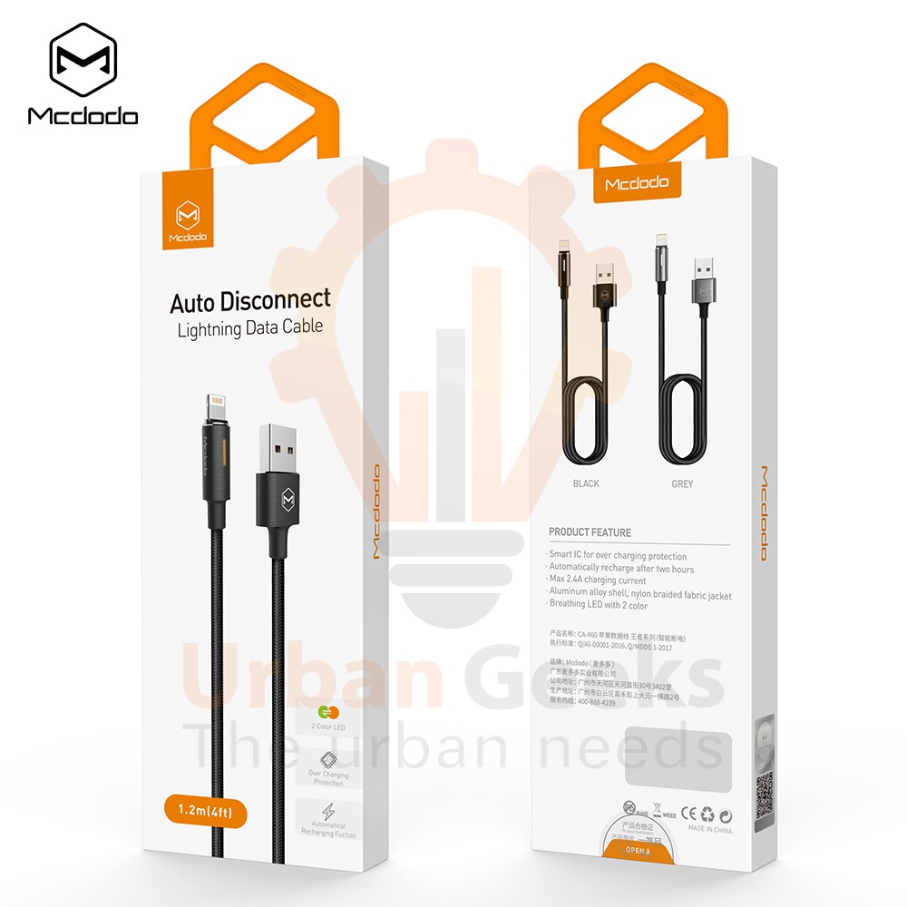 MCDODO Charger Lightning I phone &quot;GEN 2&quot; Fast Charging Auto disconnect QC 3.0