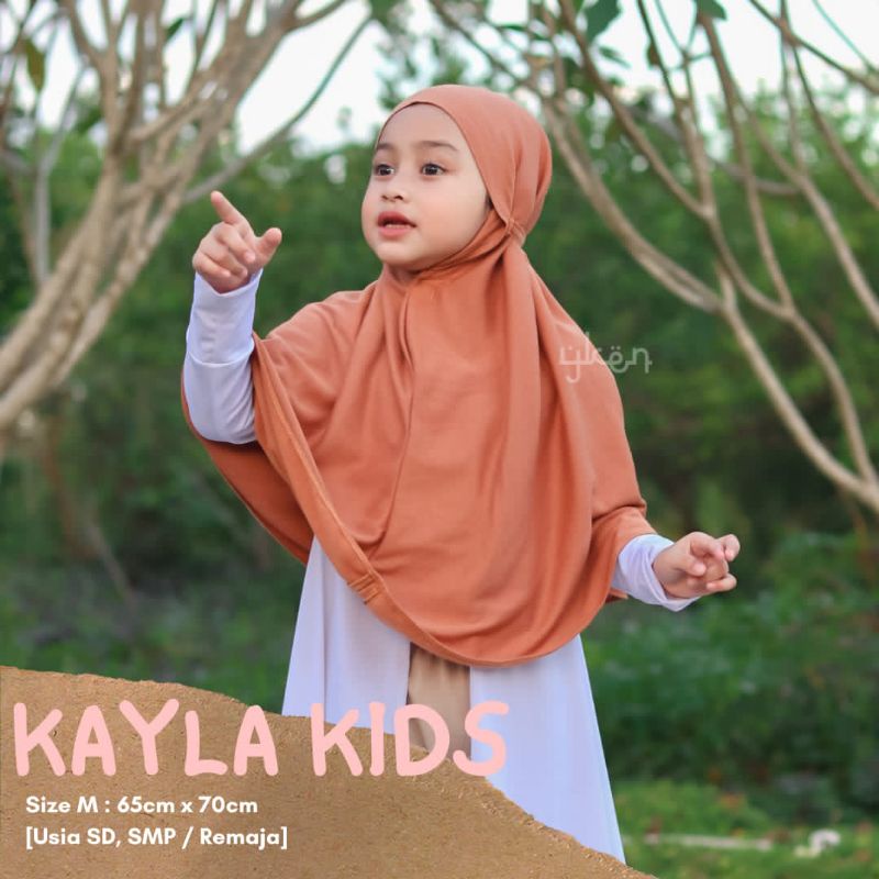 Hijab Anak usia TK/SD Bergo Tali Bahan Kaos TC Premium Tidak Bikin Gerah