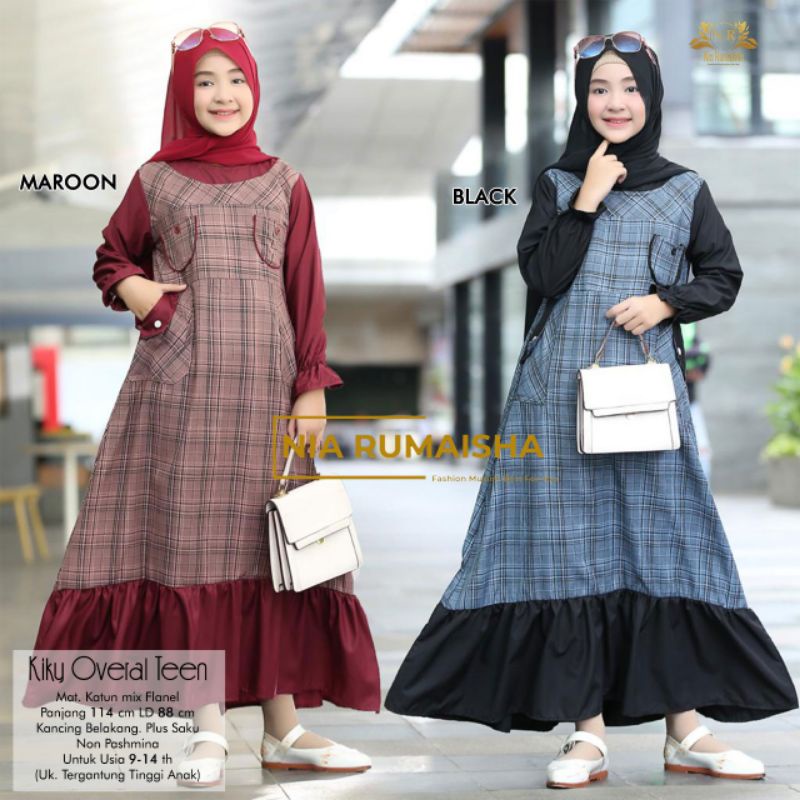Kiky Overal Teen - gamis anak SMP kids - dress anak