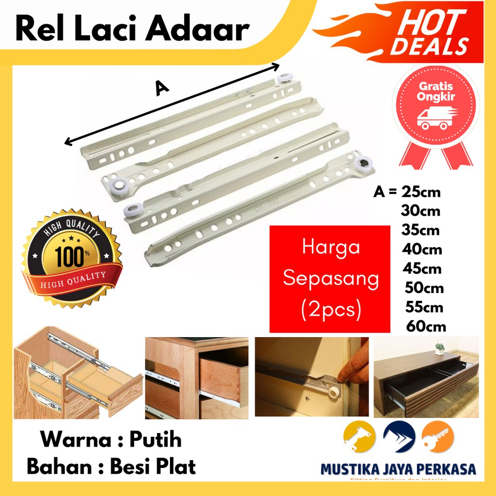 Rel Laci Adaar 25 mm Pintu Lemari Murah Bukan Elco