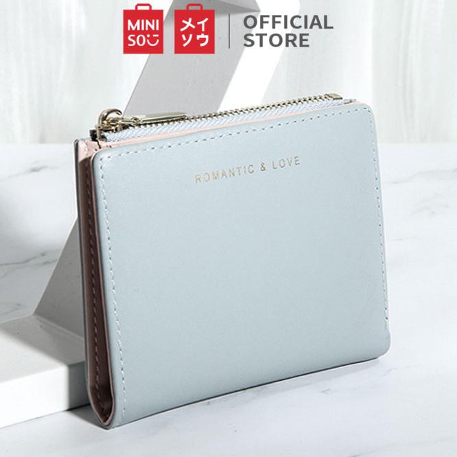 Nkjm Miniso Dompet Wanita Pendek Kecil Lipat Simple Polos Fashion Elegant - Biru Muda 8Vxk
