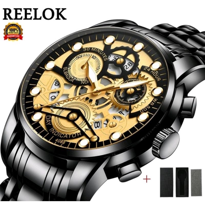 Jam Tangan Reelok 【BEST SELLER!!!】Jam Tangan Pria FNGEN 4088 Desain Kerangka Mewah Stainless