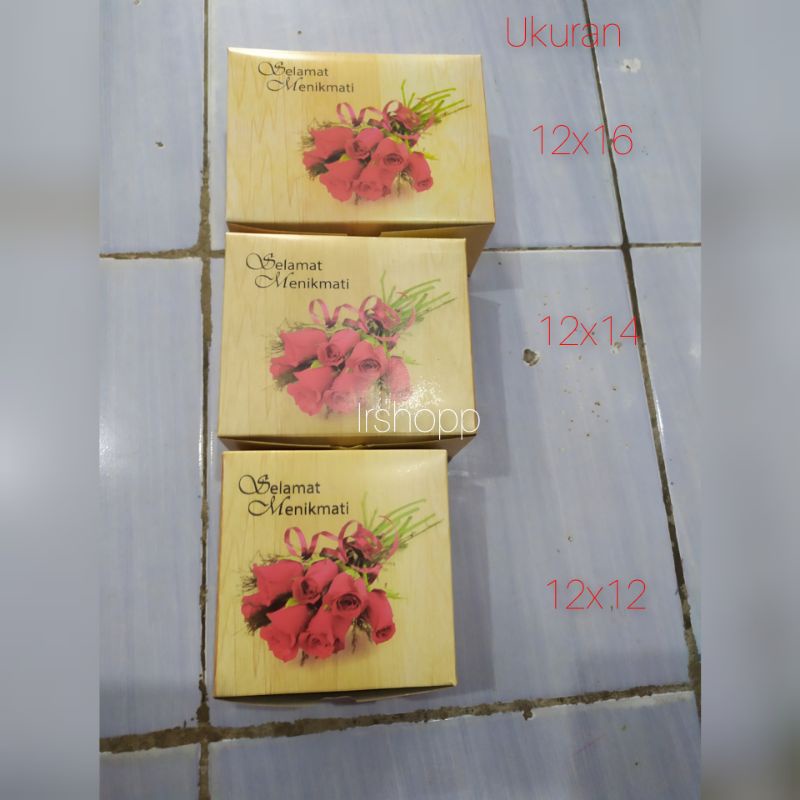 

isi 50 dus kue / snack box davina motif selamat menikmati /makanan/box selametan motif terimakasih ukuran 12x12 12x14 12x16