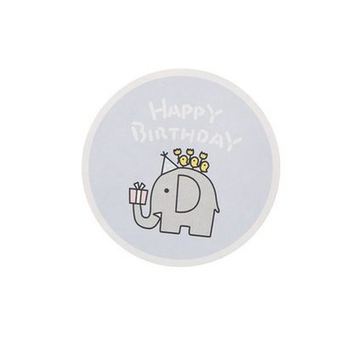 Paper Tags Sticker HAPPY BIRTHDAY - Elephant Design (1sheet/8pcs)