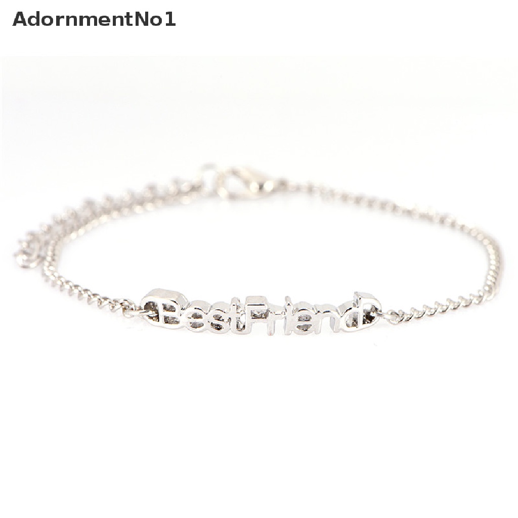 (AdornmentNo1) Gelang Tangan / Kaki Rantai Motif Tulisan Best Friend Untuk Perhiasan Wanita / Hadiah