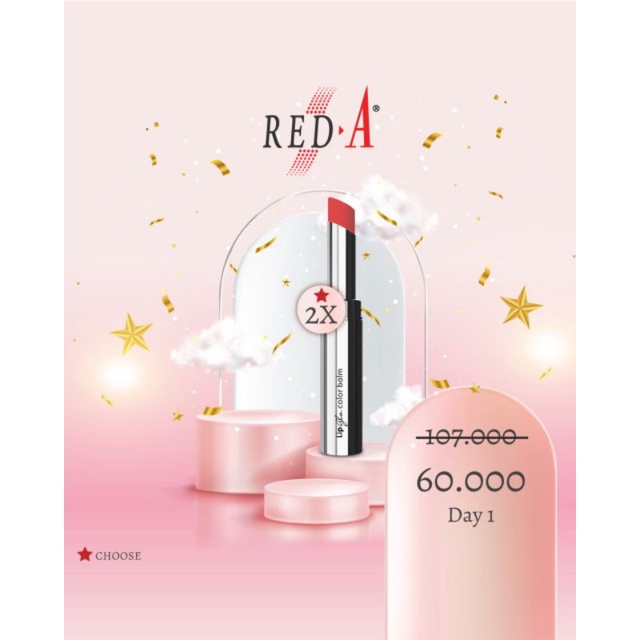 Paket 2 Lip Glo Color Balm Red A