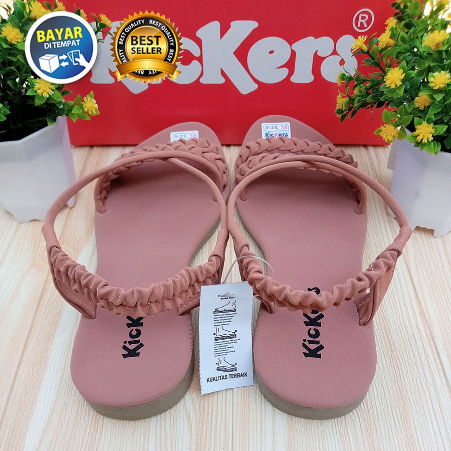 PROMO 4.4 MEGA SALE !! SANDAL WANITA SLIP ON LED MURAH SOL TREPES LENTUR NYAMAN DI KAKI / SAKIPO