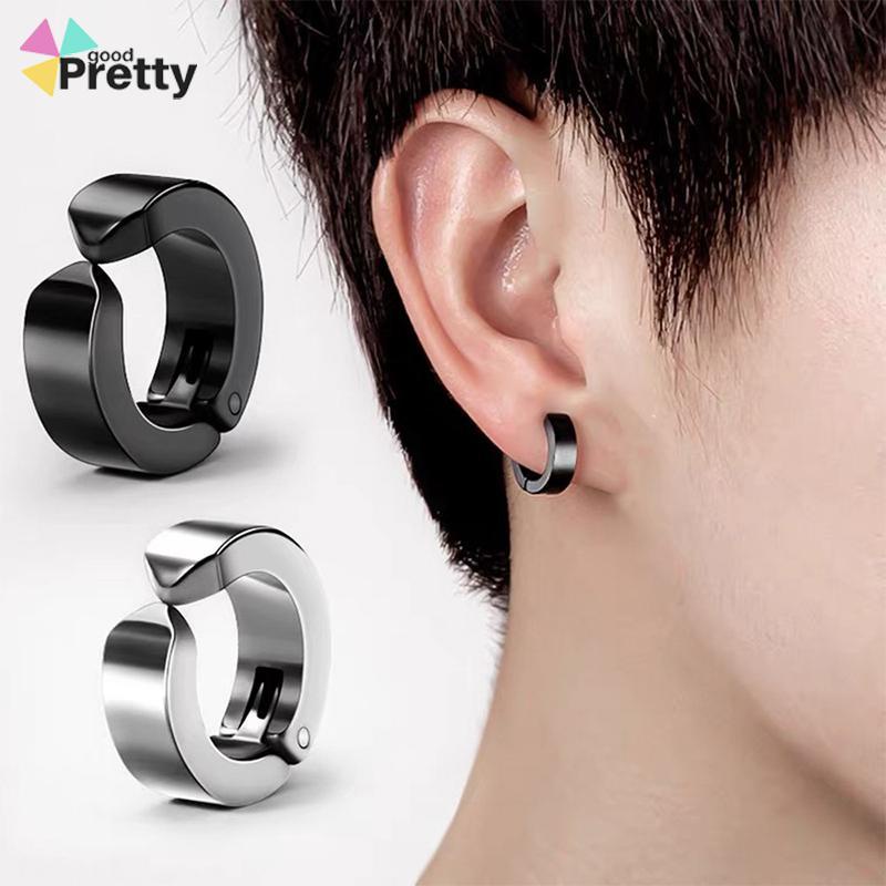 Anting Magnet pria Wanita anting Klip On Cuff Tanpa Lubang Telinga Palsu Bahan Titanium Steel