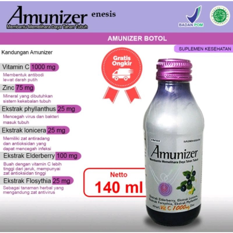 AMUNIZER VITAMIN C 1000MG SUPLEMEN KESEHATAN MAKANAN BOTOL 140ML
