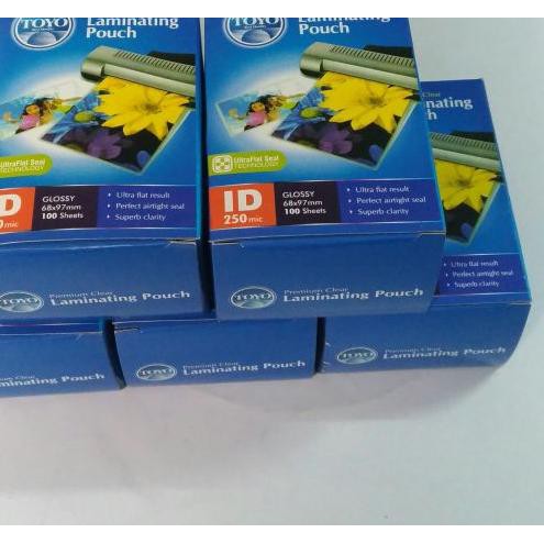 

♠ Laminating Toyo ID card 68 x 97mm 250mic isi 100 lembar ♣