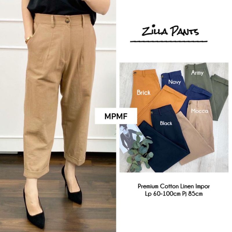 zilla pants / celana katun linen / linen pants / celana linen kekinian / linen pants selebgram