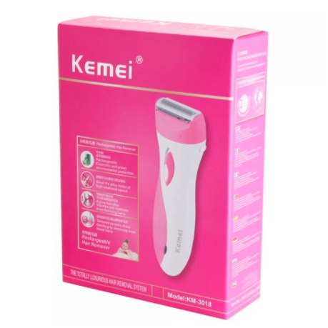 Kemei 3018 Alat Cukur Wanita Lady Shaver Remover Cukuran Bulu Sensitif Kaki Ketiak Ketek Pencukur Bulu Elektrik Tanpa Kabel Shaver Kemei 3018 Alat Cukur Rambut Bulu km-3018 Pencukur Bulu Kemaluan Pencukur Rambut Kemaluan