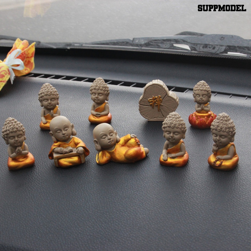 9 Pcs / Set Simulasi Model Biksu Buddha Untuk Dekorasi