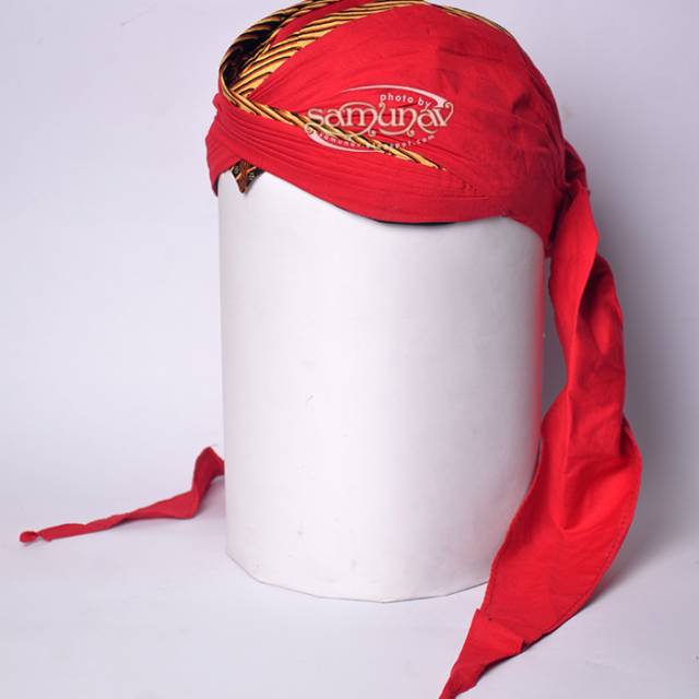 Blangkon Lipat jogja koncer warna merah motif samurai murah