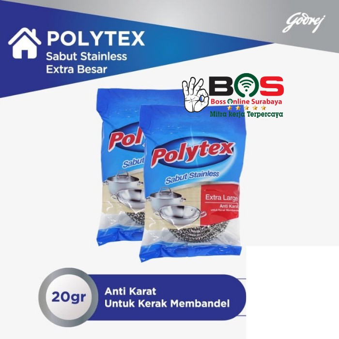 Polytex Sabut Stainless Extra Large 20Gr Untuk Membersihkan Sisa Makanan