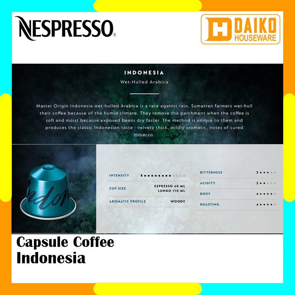 Capsule Nespresso Indonesia Original Nestle 1 Pack - Coffee Master Origins Kopi Kapsul Expires Panjang