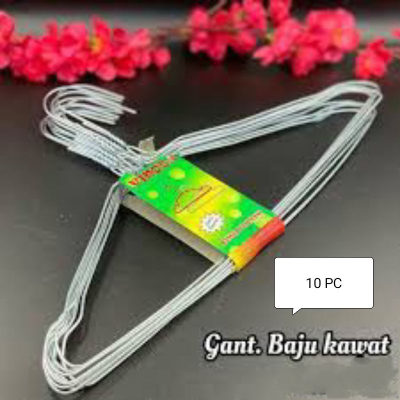 Gantungan  , 10 PCS  , Gantungan Baju kawat , Hanger Baju Laundry