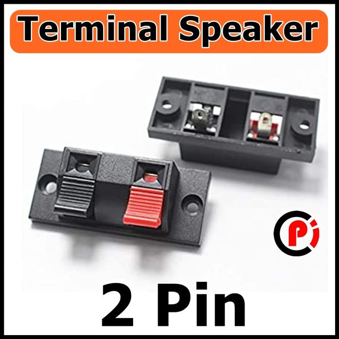 Terminal Box Speaker 2 Pin Mono Sistem Jepit Bahan Tebal