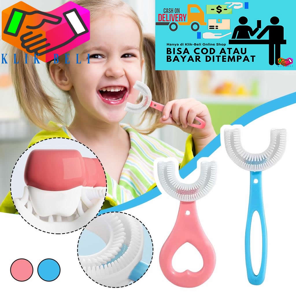 Sikat Gigi Anak Bentuk U Shape Silikon Halus Lembut Bayi Umur 2-12 Tahun Kids Toothbrush