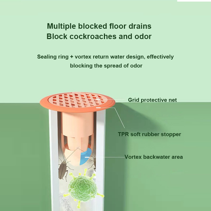 Floor Drain Odour Trap Anti Bau Got Saringan Pencegah Kecoa Serangga Saluran Air Wc Kamar Mandi Odor-Won