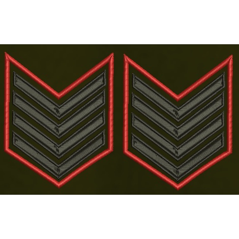 Atribut Bet Badge Bordir Pangkat Lengan PDL Serma / Sersan Mayor TNI Satuan Sepasang Tanpa Minimum O
