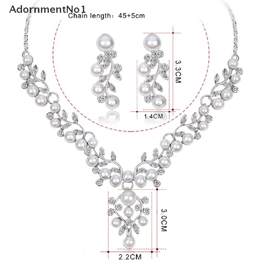 (AdornmentNo1) Set Anting Tusuk + Kalung Mutiara Imitasi Untuk Wanita